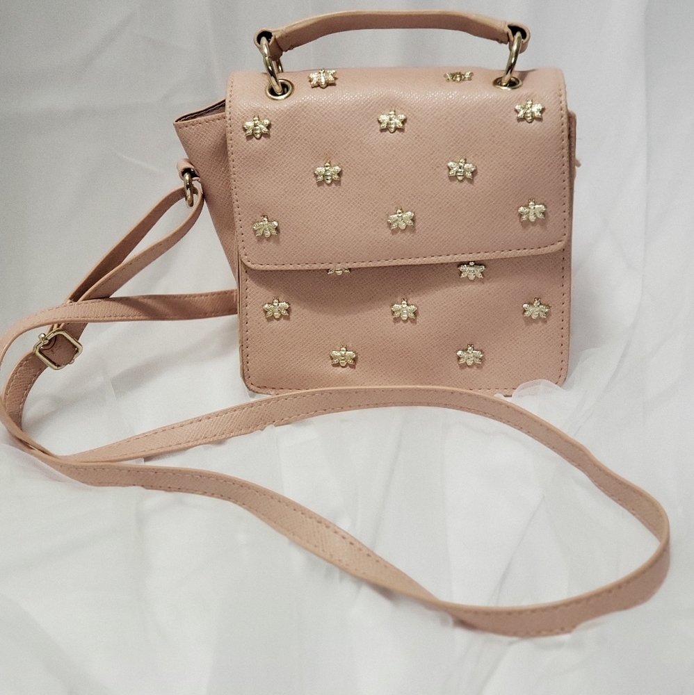 Light Pink & Gold Bee Bag